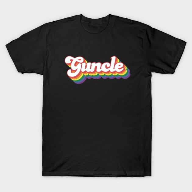 Guncle – Whimsical rainbow bubblegum font – – lgbt gay uncle Guncle's Day  humorous brother gift T-Shirt by guncle.co